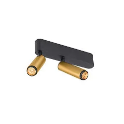 LED Deckenaufbauleuchte GRIP! S DOUBLE, 29°, 21W, IP20, dimmbar, 2700K, 1200lm, gold/schwarz