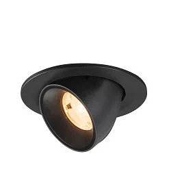 LED Deckeneinbaustrahler NUMINOS® GIMBLE S, rund, 6,7W, IP20, dimmbar, 20°, 2700K, 1000lm, schwarz