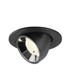 recessed spotlight NUMINOS® GIMBLE S swivelling, suitable for VDU workstation IP20, black dimmable