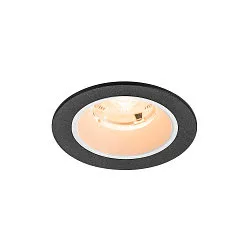 ceiling recessed luminaire NUMINOS® S round, suitable for VDU workstation IP20, black, white, lacquered dimmable