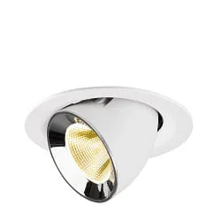 recessed spotlight NUMINOS® GIMBLE M swivelling, suitable for VDU workstation IP20, chrome, white dimmable