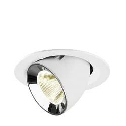 recessed spotlight NUMINOS® GIMBLE M swivelling, suitable for VDU workstation IP20, chrome, white dimmable