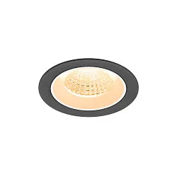 LED Deckeneinbauleuchte NUMINOS® M, rund, 12W, IP20, dimmbar, 55°, 2700K, 1700lm, schwarz/weiß