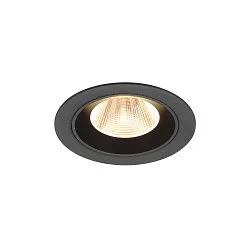 LED Deckeneinbauleuchte NUMINOS® M, rund, 12W, IP20, dimmbar, 20°, 3000K, 1800lm, schwarz