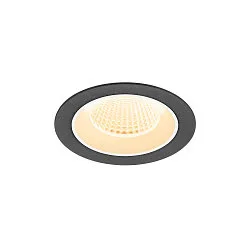 LED Deckeneinbauleuchte NUMINOS® M, rund, 12W, IP20, dimmbar, 40°, 3000K, 1800lm, schwarz/weiß