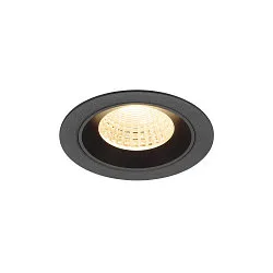 LED Deckeneinbauleuchte NUMINOS® M, rund, 12W, IP20, dimmbar, 55°, 3000K, 1800lm, schwarz