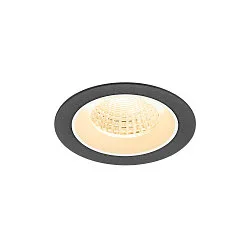 LED Deckeneinbauleuchte NUMINOS® M, rund, 12W, IP20, dimmbar, 55°, 3000K, 1800lm, schwarz/weiß