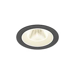 LED Deckeneinbauleuchte NUMINOS® M, rund, 12W, IP20, dimmbar, 20°, 4000K, 1900lm, schwarz/weiß