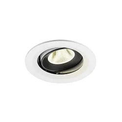 LED Deckeneinbauleuchte NUMINOS® MOVE M, 12W, IP20, schwenkbar, 20°, 4000K, 1900lm, weiß/schwarz