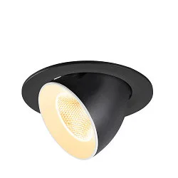 LED Deckeneinbaustrahler NUMINOS® GIMBLE L, rund, 17W, IP20, dimmbar, 20°, 3000K, 2500lm, schwarz/weiß