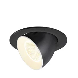 ceiling recessed luminaire NUMINOS® GIMBLE L round, suitable for VDU workstation IP20, black, white, lacquered dimmable