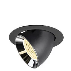 recessed spotlight NUMINOS® GIMBLE XL swivelling, suitable for VDU workstation IP20, chrome, black dimmable