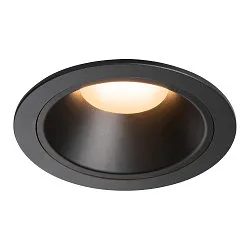 ceiling recessed luminaire NUMINOS® XL round, suitable for VDU workstation IP20, black, lacquered dimmable
