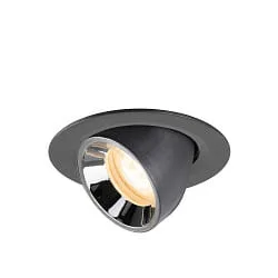 recessed spotlight NUMINOS® GIMBLE XS swivelling, suitable for VDU workstation IP20, chrome, black dimmable