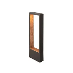 Outdoor LED-Stehleuchte FLATT II 62, IP65 IK03, 62cm, 10W 2700K 650lm, Seeluft-beständig, dimmbar, anthrazit / Holzdekor