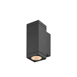 outdoor wall luminaire THEO PRO S SINGLE small, square, DALI controllable, sea-air resistant IP65, anthracite