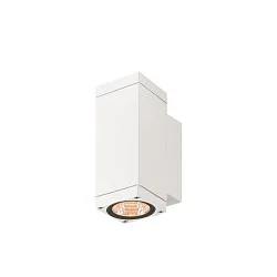 outdoor wall luminaire THEO PRO S UP/ DOWN small, square, DALI controllable, sea-air resistant IP65, white, lacquered dimmable