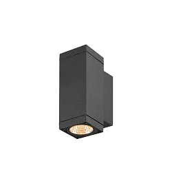 outdoor wall luminaire THEO PRO S UP/ DOWN small, square, DALI controllable, sea-air resistant IP65, anthracite
