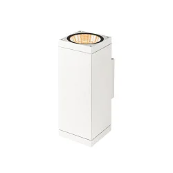 outdoor wall luminaire THEO PRO L UP/ DOWN large, square, DALI controllable, sea-air resistant IP65, white, lacquered dimmable