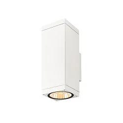 outdoor wall luminaire THEO PRO L UP/ DOWN large, square, DALI controllable, sea-air resistant IP65, white, lacquered dimmable