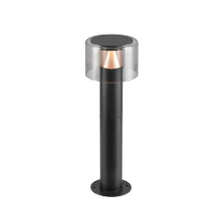 Outdoor LED-Stehleuchte TAHA II 45, IP65 IK02, Höhe 45cm, 10W 2200/2700K (CCT Switch) 450/500lm, dimmbar, schwarz / Rauchglas