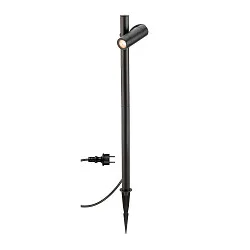 Outdoor LED-Stehleuchte HELIA SLIM POLE SINGLE, IP65 IK03, Erdspieß-Stativ + Steckerkabel, 6W 2200K 500lm 38°, schaltbar
