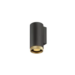 Wandleuchte GRIP! L WL UP OR DOWN, 1-flammig, GU10 QPAR51 / PAR16 (exkl.), schwarz / gold