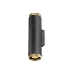Wandleuchte GRIP! L WL UP/DOWN, 2-flammig, 2x GU10 QPAR51 / PAR16 (exkl.), schwarz / gold