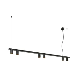 pendant luminaire PENDELLEUCHTE ENOLA 2.0 M PD SIX LONG QPAR51 6 flames, long, with lamp socket GU10 IP20, black
