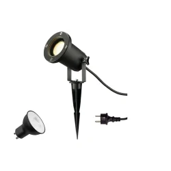 spike luminaire BIG NAUTILUS SET GU10 2700K set of 1, with plug, with lamp socket GU10 IP44/IP65, black dimmable