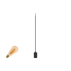 Pendelleuchte FITU PD SET RIBBED ROSETTE E27, Set inkl. Leuchtmittel ST64, 6W 2500K, CRi>90, dimmbar, 500cm Pendel + Baldachin