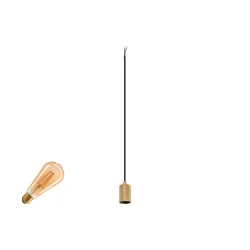 Pendelleuchte FITU PD SET RIBBED ROSETTE E27, Set inkl. Leuchtmittel ST64, 6W 2500K, CRi>90, dimmbar, 500cm Pendel + Baldachin