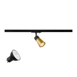 1-Phasen Strahler PURI 2.0 CONE 1PH SET QPAR51, Set inkl. Leuchtmittel, GU10, LED PAR16, 6W 3000K 470lm 38°, CRi>90, dimmbar