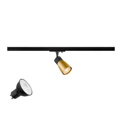 1-Phasen Strahler PURI 2.0 DOME 1PH SET QPAR51, Set inkl. Leuchtmittel, GU10, LED PAR16, 6W 3000K 470lm 38°, CRi>90, dimmbar