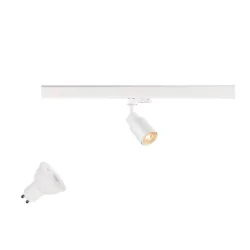 3-Phasen Strahler PURI 2.0 TUBE 1PH SET QPAR51, Set inkl. Leuchtmittel, GU10, LED PAR16, 6W 3000K 470lm 38°, CRi>90, dimmbar