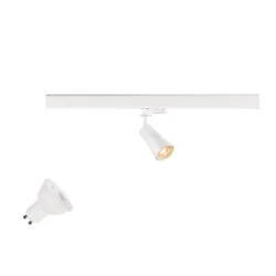 3-Phasen Strahler PURI 2.0 CONE 1PH SET QPAR51, Set inkl. Leuchtmittel, GU10, LED PAR16, 6W 3000K 470lm 38°, CRi>90, dimmbar