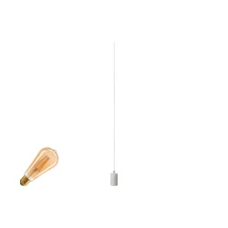 3-Phasen Pendelleuchte FITU PD 3PH SET E27 ST64, Set inkl. Leuchtmittel, 7.5W 2500K, CRi>90, dimmbar, Goldglas, 500cm Pendel