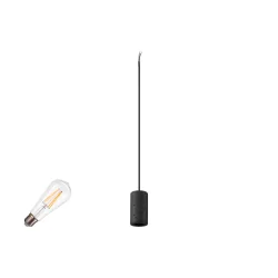 3-Phasen Pendelleuchte FITU PD 3PH SET STONE E27 ST64, Set inkl. Leuchtmittel, 7.5W 2700K, CRi>90, dimmbar, Klarglas