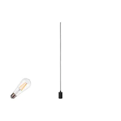 3-phase pendant luminaire FITU PD 3PH SET ST64 set of 1, with lamp socket E27 IP20, black dimmable