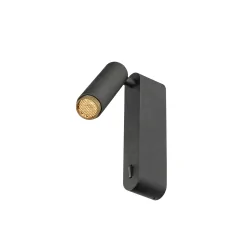 LED Wandleuchte GRIP! S WL, 4.6W 2700K 260lm 29°, verstellbar, CRi>90, mit Schalter, schwarz