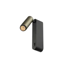 LED Wandleuchte GRIP! S WL, 4.6W 2700K 260lm 29°, verstellbar, CRi>90, mit Schalter, bronze / schwarz