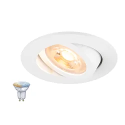 Einbaustrahler NEW TRIA® 68 SMART SET rund GU10 TW, Set inkl. Leuchtmittel, weiß