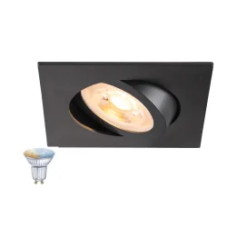 Einbaustrahler NEW TRIA® 68 SMART SET eckig GU10, inkl. Leuchmittel, schwarz