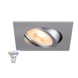Einbaustrahler NEW TRIA® 68 SMART SET eckig GU10 TW, Set inkl. Leuchtmittel, Aluminium