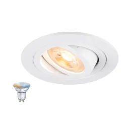 Einbaustrahler NEW TRIA® 75 SMART SET rund GU10 TW, Set inkl. Leuchtmittel, weiß
