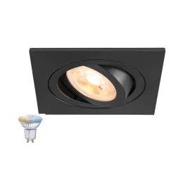 Einbaustrahler NEW TRIA® 75 SMART SET eckig GU10, inkl. Leuchmittel, schwarz