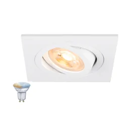 Einbaustrahler NEW TRIA® 75 SMART SET eckig GU10, inkl. Leuchmittel, weiß