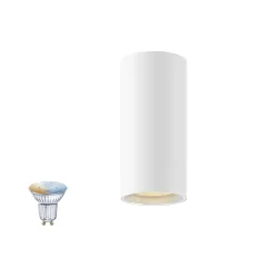 ceiling luminaire ASTO TUBE SMART SET CL SINGLE GU10 1 flame, set of 1, with lamp socket GU10 IP20, white dimmable