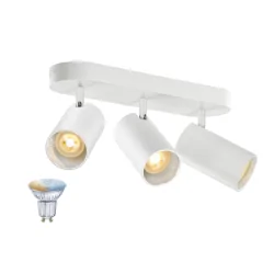 wall and ceiling luminaire ASTO TUBE SMART SET CW triple GU10 set of 1 GU10 IP20, white dimmable
