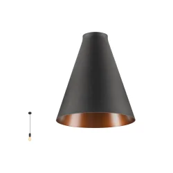 LED Pendelleuchte LALU® SMART SET PD E27 RGBW, konisch, schwarz matt / innen bronze